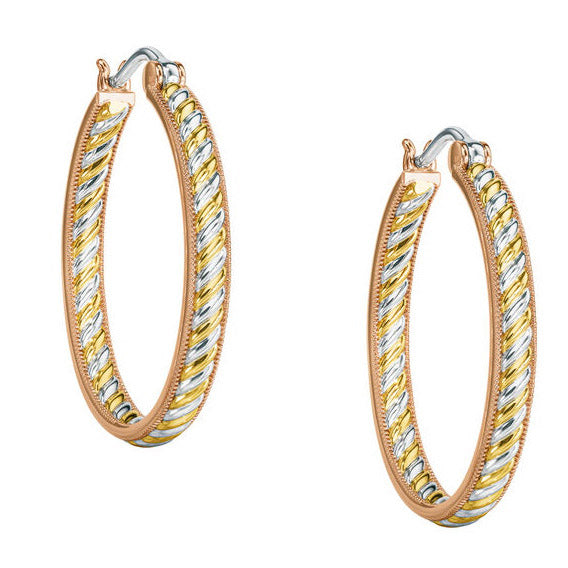 Měděné náušnice Trinity Inside-Out Hoop Earrings