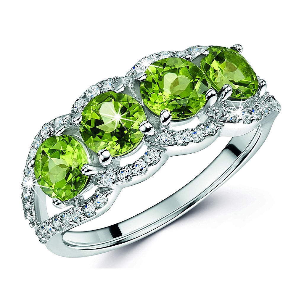 Stříbrný prsten Peridot Paradise