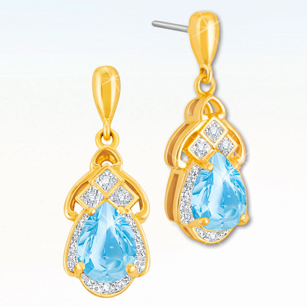 Topazové hruškové náušnice