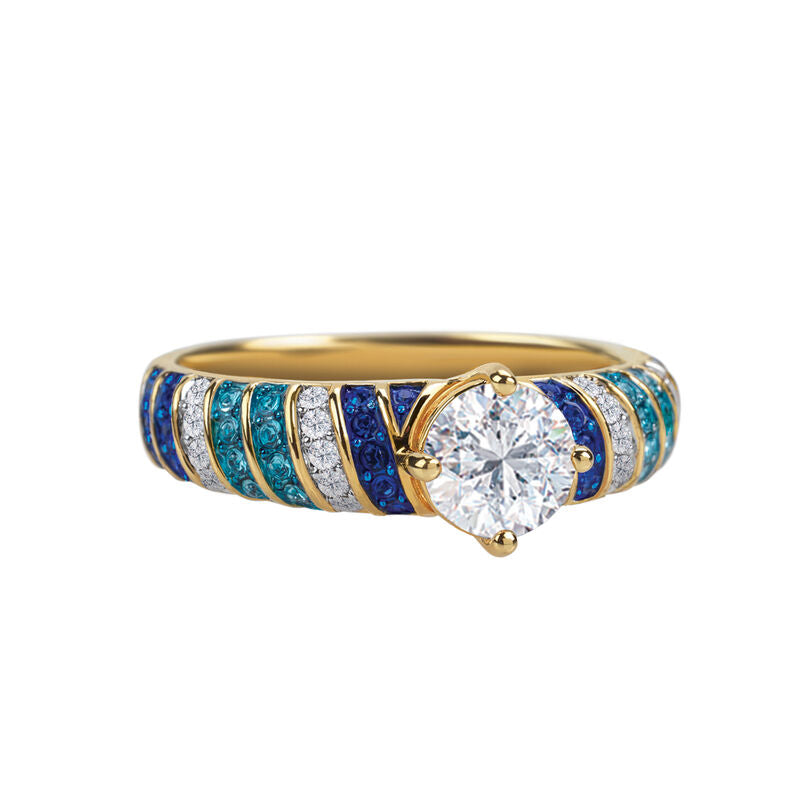 Modrá vlna Personalizovaný prsten Swirl