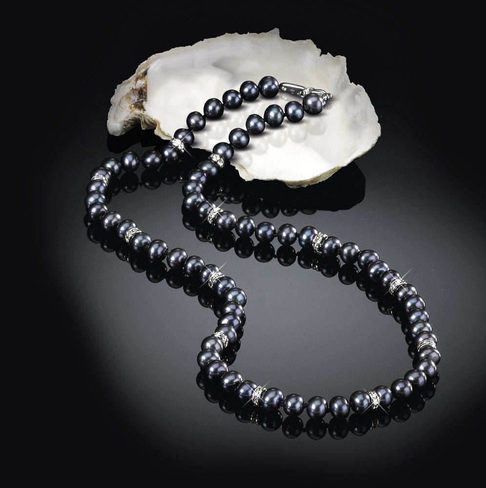 Náhrdelník z černých perel Midnight Spell s odpovídajícími náušnicemi ZDARMA